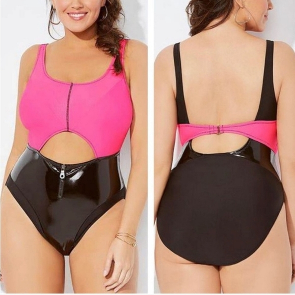 NWTs GabiFresh x Swimsuits For All Ember Cut Out Swimsuit - Picture 2 of 3